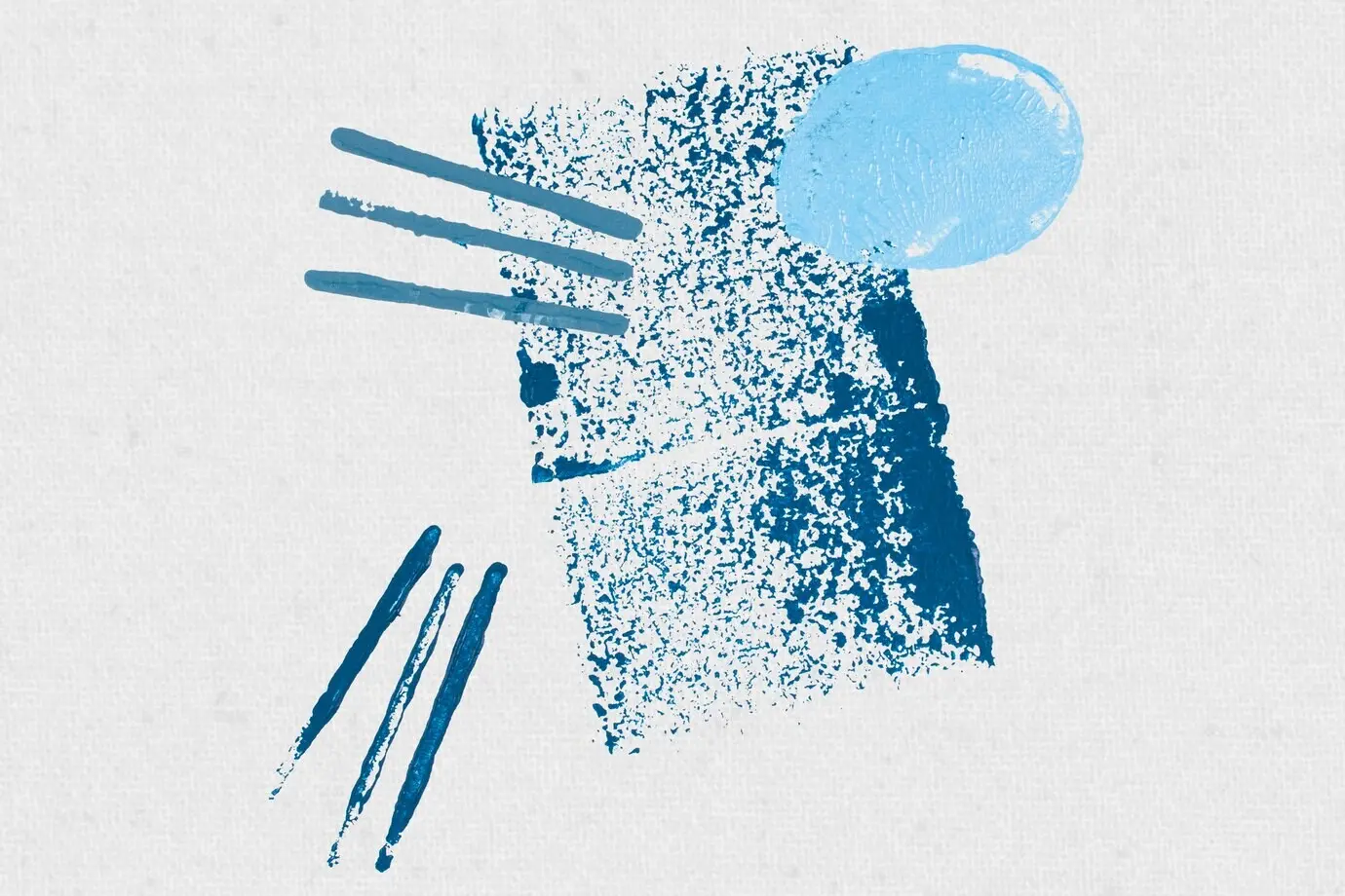 Hintergrund im Blockdruck mit blauem Rechteck